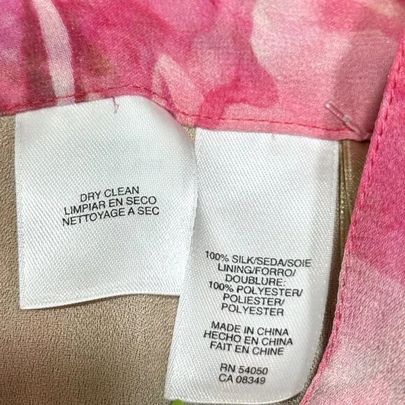 Jones New York Silk Chiffon Pink Floral Skirt 35"W Flowy Fairy Romantic Feminine - Picture 9 of 12